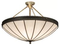 Plafonnier semi-encastré Cano Lighting en laiton vintage avec abat-jour en forme de dôme perlé, élégant luminaire suspendu pour la décoration de la chambre à coucher et du couloir