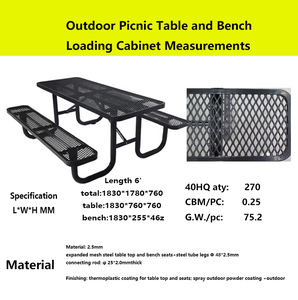 Factory Direct <strong>Sale</strong> Commercial <strong>Picnic</strong> Table Outdoor Patio Table Set Tables Outside with <strong>Bench</strong> - Product Image 3