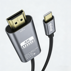 Câble USB C vers HDMI Qiulink 4K 60Hz 2M en alliage d'aluminium, adaptateur Type C vers HDTV pour <span class=keywords><strong>MacBook</strong></span> Pro <span class=keywords><strong>Air</strong></span>, ordinateur portable vers moniteur <span class=keywords><strong>TV</strong></span> - Product Image 3