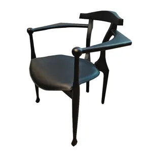 Retro katı ahşap tasarımcı minimalist rahat geri kül ahşap İspanyol antik stil yemek sandalyesi