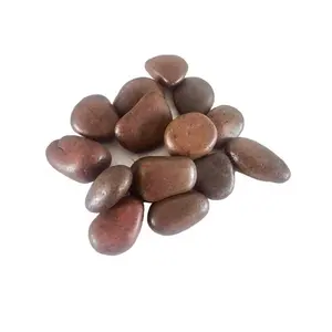 Wholesale brown river stone polished flat pebbles for sale