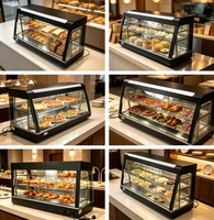 Vitrine chauffante électrique commerciale à 3 niveaux pour snacks, hauteur réglable, prix usine