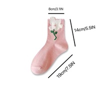 Chaussettes tube longues pour filles japonaises pour femmes, printemps, taille de l'équipage, imprimé floral pour le football.