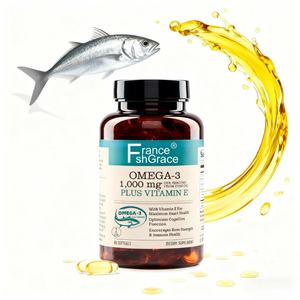 Complément d'huile de poisson Oméga 3 très vendu, 60 gélules molles, soutient la fonction immunitaire et la santé des adultes, gélules molles d'huile de poisson Oméga 3 - Product Image 1
