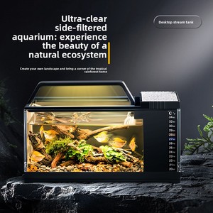 <span class=keywords><strong>Acuario</strong></span> Pequeño <span class=keywords><strong>de</strong></span> Escritorio <span class=keywords><strong>con</strong></span> Filtro Lateral, Luz LED, Base Extraíble, Tapete Calefactor, Sistema <span class=keywords><strong>de</strong></span> Circulación <span class=keywords><strong>de</strong></span> <span class=keywords><strong>Agua</strong></span>, Pecera Decorativa - Product Image 3