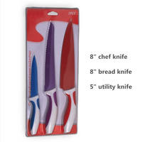 HSK Prix Favorable Mongol Petit Inoxydable Steal Cuisine Couteau Set 5 pièces ensemble coloré cuisine couteau grille motif poignée
