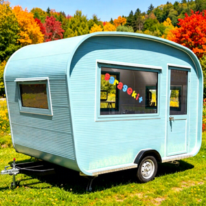 Chariot alimentaire électrique remorquable personnalisable pour hot-dogs et café, ZOWN, bleu clair, remorque de camping-car, double évier en acier inoxydable, utilisation extérieure - Product Image 1