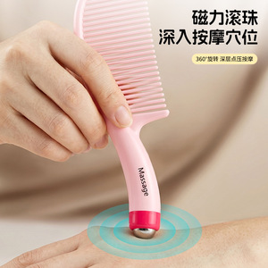 Peine de masaje Xinzao, cepillo de plástico para masaje del cuero cabelludo, para mujeres y niños, color rosa princesa - Product Image 5