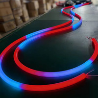 Tira de Luces LED de Silicona de Neón Flexible de 360 Grados, Redonda, Negra, Personalizada, para Iluminación de Bares y Discotecas