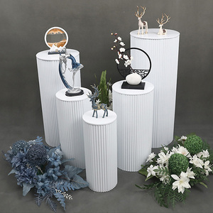 Đám cưới kim loại hoa bánh plinth trắng kết cấu vòng plinth đứng cuộc họp đám cưới bên trang trí xi lanh bệ đứng Bộ - Product Image 2