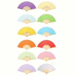 Abanico de tela portátil para mujer, para bodas, baile, bricolaje, abanicos plegables chinos y japoneses de bambú - Product Image 6