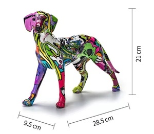 Decorazione della casa di alta qualità ornamenti <span class=keywords><strong>animali</strong></span> artefatti colorati statue di cani resina figurine di Bulldog francese scultura - Product Image 6