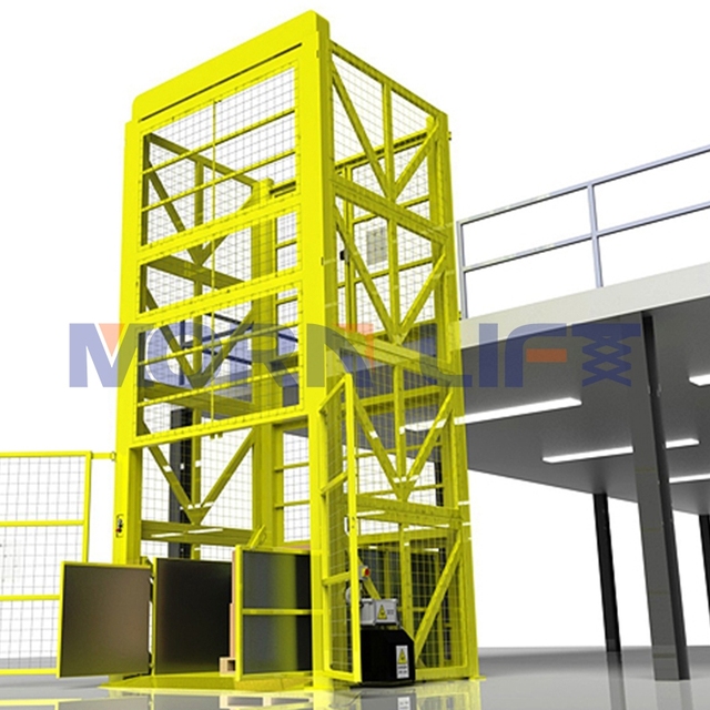 For MORN Custom-Made Hydraulic Goods Lift 300kg-5000kg Wall Mounted Freight Elevator for Warehouses New Cargo Lift Guide Rail