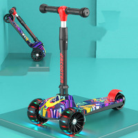 Mini trottinette pour enfant en alliage d'aluminium et plastique, trois roues, pliable, trike à dérive, hauteur réglable, pour le plaisir en plein air des enfants