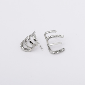 Boucles d'oreilles clous géométriques rondes à taille brillante, serties de strass en cristal, en alliage de zinc, bijoux de mode pour femme, cadeau 2026 - Product Image 6