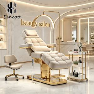 2026 Trending Luxury Custom Colors Curved Velvet Beauty Facial <b>Bed</b> 3 Motor Electric Spa Massage Lash <b>Bed</b> - Product Image 1
