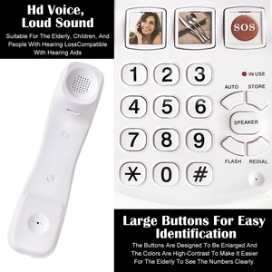 2025 mới cơ bản điện thoại một nút SOS Điện thoại cố định điện thoại có dây điện thoại Quay số nhanh điện thoại đặt cho người cao niên - Product Image 2