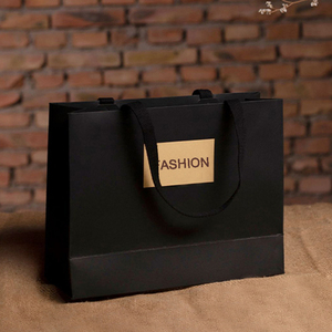 Tas Kertas Hadiah Belanja Mewah Pribadi Hitam Khusus dengan Pegangan dan Cetak Logo untuk Butik - Product Image 4