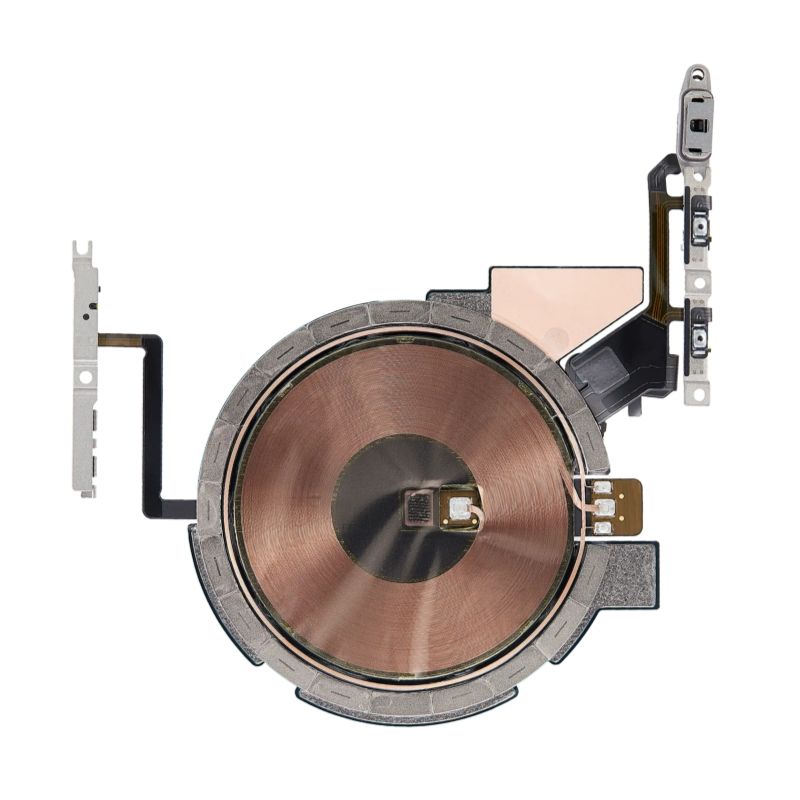 ปุ่มปรับระดับเสียงด้านล่าง + สายแพรชาร์จไร้สาย