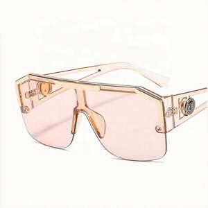 Gafas de Sol Cuadradas Grandes Vintage con Logotipo Personalizado al por Mayor 2021, Gafas de Sol de Una Pieza con Protección UV400, Gafas de Sol de Media Montura para Hombre y Mujer - Product Image 1