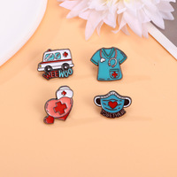 Badge médical personnalisé, broche infirmière, broche en métal émaillé, stéthoscope, électrocardiogramme, ambulance, badge en PVC