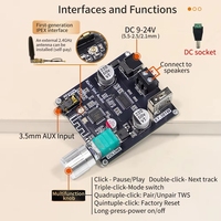 BSSY)XY-301W Carte d'amplification audio numérique mono 30W BT TWS Stéréo sans fil pour enceintes avec prise en charge 9-24V et application