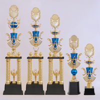 Trofeo Copa de Columna Grande de Plástico Personalizado por Fabricante, 3 Niveles, 4 Postes, Alto para Campeonato de Entrenamiento Deportivo T37