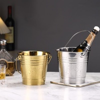 Refroidisseur à vin en acier inoxydable 304, seau à glace portable et durable pour bar, KTV, design moderne, pour la maison, l'hôtel, usage commercial, vin, saké, bière