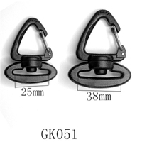Clips pivotants triangulaires en plastique pour sangle de 25 mm et 38 mm, mousqueton à déclenchement pour accessoires de sacs de sport de plein air