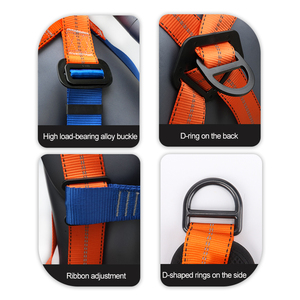 Five-Point High-Altitude Work Harness Complete Polyester Full Body <span class=keywords><strong>Safety</strong></span> Fall Protection Set Double Hook Fall Prevention - Product Image 5