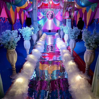 Tapis d'allée de mariage en fil de soie blanc LDJ1166 pour la décoration de scène