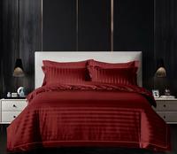 100% coton 300TC ensemble de literie à motif de rayures en satin pour maison ou hôtel ensemble de linge de lit ensemble de housse de couette