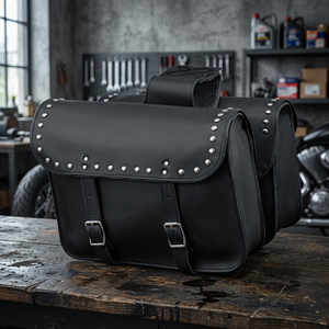 Sacoche de selle de moto en cuir véritable imperméable double face avec une capacité de 25 L pour les voyages - Product Image 2