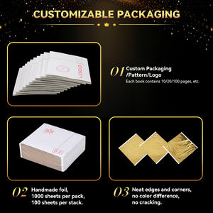 高品质仿台湾金箔 14*14cm 凝胶美甲绘画 K 金箔片 银箔片 - Product Image 4