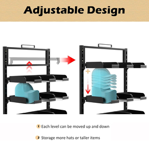 Mingtang tùy chỉnh nắp cửa hàng trang trí hiển thị giá bán lẻ cửa hàng Mũ hiển thị đứng - Product Image 3