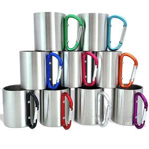 Taza <span class=keywords><strong>de</strong></span> viaje <span class=keywords><strong>de</strong></span> Metal portátil, vaso <span class=keywords><strong>de</strong></span> agua <span class=keywords><strong>de</strong></span> acero inoxidable, taza <span class=keywords><strong>de</strong></span> té y café con gancho <span class=keywords><strong>de</strong></span> mosquetón como mango para exteriores - Product Image 5