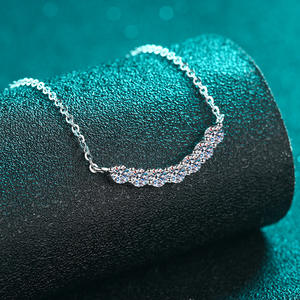 Moissanite Collier Femmes S925 Sterling Silver Clavicule Chaîne Smiley Collier Mode Simple actory WholesaleF - Product Image 5