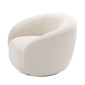 Luxury Boucle Fabric Upholstery Single Lounge Accent Armchair Nordic Style Swivel Chair with for <b>Hotel</b> or Living Room - Product Image 3
