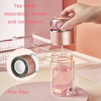 Séparateur de thé élégant de haute qualité, gobelet en verre à Double couche, sécurité antidéflagrant avec entrepôt de thé, tasse de thé à fleurs 280ml