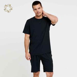 Pigiami in bambù biologico da uomo a maniche corte pigiami estivi da uomo pigiami Eco Friendly <span class=keywords><strong>Set</strong></span> da notte per uomo - Product Image 1