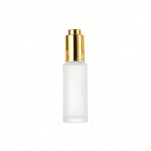 Skin Care <b>10ml</b> 20ml 30ml 50ml Press Pump Gold Cap Essential Oil <b>Bottles</b> Flat Shoulder Push Button Serum Dropper <b>Bottle</b> - Product Image 5