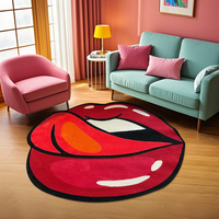 Benutzer definierte rote Lippen Teppich Druck Persönlichkeit weiche und rutsch feste Cartoon Wohnzimmer Teppich Home Decorative