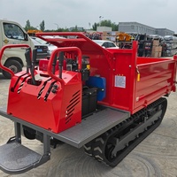 Pengiriman Gratis CE EPA 2Ton Mini Dumper Crawler Loader Pengangkat Hidrolik Semua Medan Kebun Taman Bangunan Longdon Bucket 0.8m