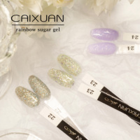 2024 arrivée populaire paillettes flocons arc-en-ciel sucre UV LED Gel vernis à ongles échantillon gratuit