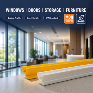 Profils extrudés personnalisés OEM durables et écologiques en PA6, PE, <span class=keywords><strong>PVC</strong></span>, PC pour portes, fenêtres, extérieur, cuisine, supermarché - Product Image 5