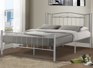 Metallbettgestell in voller größe mit kopfteil und fußbett metallplatform hohes bett - Product Image 3