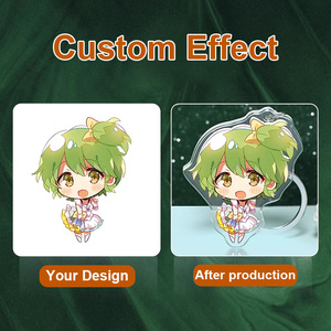 Llavero acrílico holográfico con logo personalizado, llavero de epoxi con purpurina de dibujos animados, dijes acrílicos, llavero acrílico transparente personalizado - Product Image 3