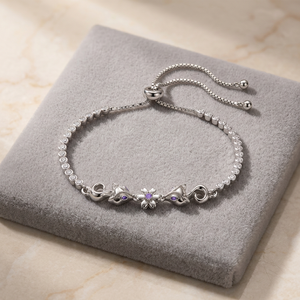 Pulsera Clásica de Plata de Ley 925 de Taiwán con Diseño de Trébol y Copo de Nieve, con Zirconia en Oro Rosa, de Alta Calidad, para Mujer, Ideal para Aniversario - Product Image 3