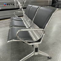 Banc d'attente personnalisé FLYA pour salon VIP d'aéroport, zone de réception, 2, 3, 4 ou 5 places, en PU