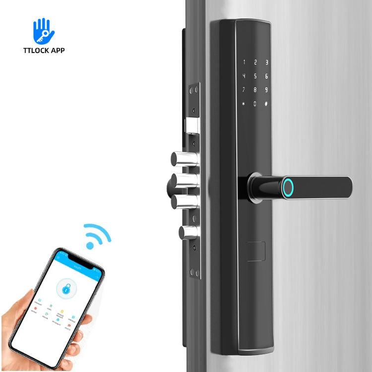Bonisi Ttlock приложение Tuya Wifi черный защитный умный дверной замок с карточным ключом из алюминия для деревянных дверей в квартирах